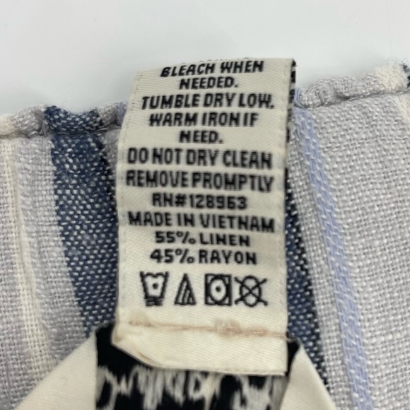 Indigo Rein Linen Blend Medium Beach Shorts Coastal Boho Chic Surfer Resortwear - Picture 9 of 15